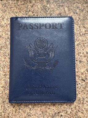 Share GDTK Leather Passport Holder Cover Case RFID Blocking Travel Wallet (Dark